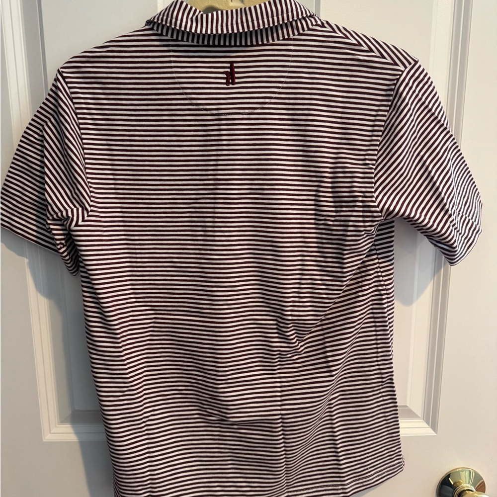 Johnnie-O NWT size 12 kids Maroon striped polo shirt - Picture 4 of 4